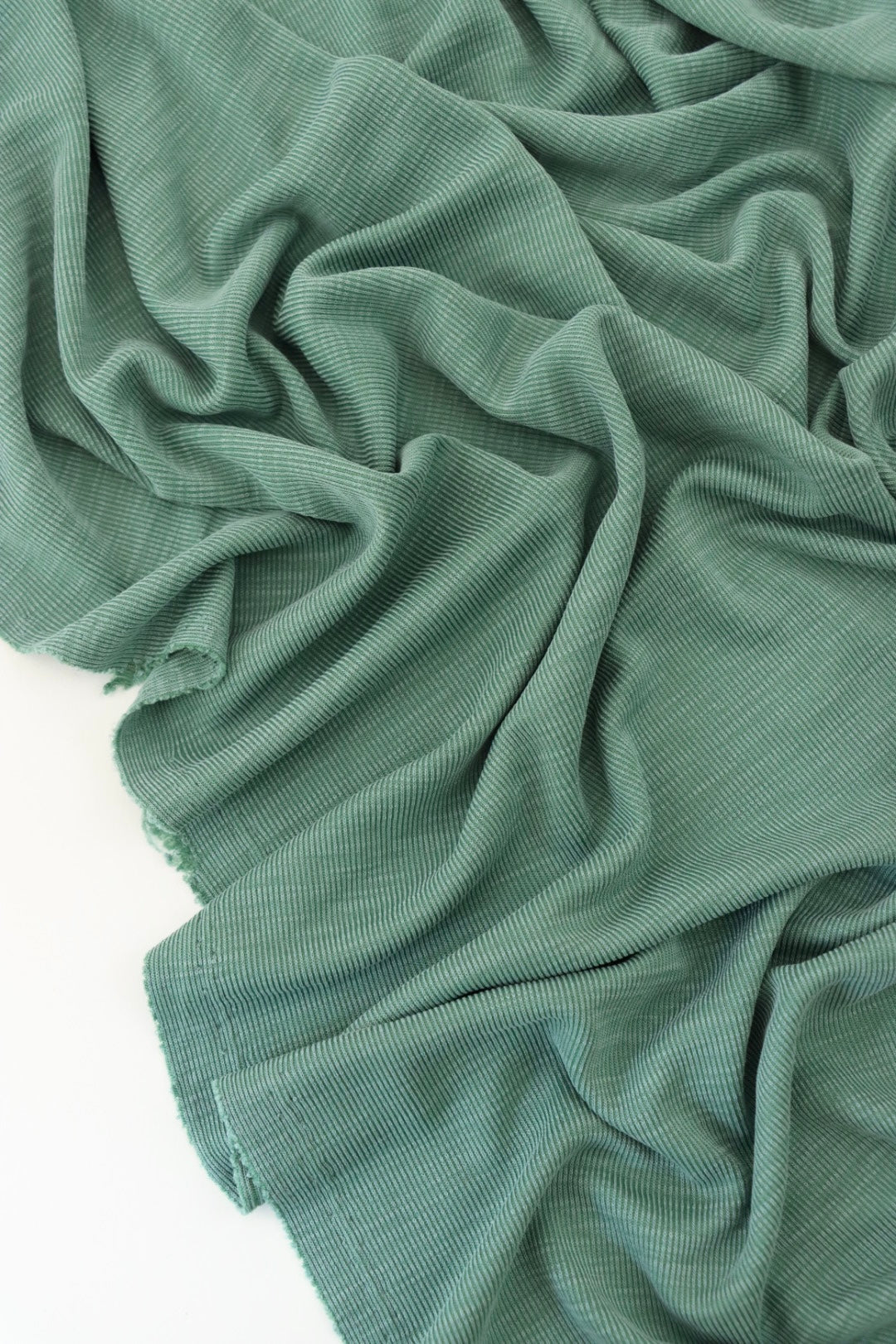 Slub Rib Milly Green Cupro Slub Rib | Surge Fabric Shop