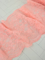 Load image into Gallery viewer, Peachy Coral 9&quot; Wide Stretch Lace
