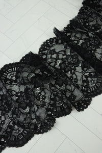 Black 6.75" Wide Stretch Lace