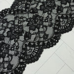 Load image into Gallery viewer, Black 6.75&quot; Wide Stretch Lace
