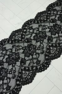 Black 6.75" Wide Stretch Lace