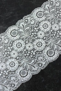 Off White 7" Wide Stretch Lace