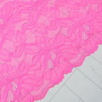 Load image into Gallery viewer, Neon Crystal Pink 8.75&quot; Wide Stretch Lace
