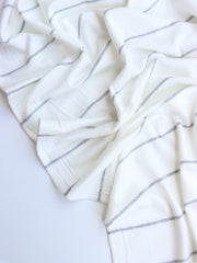 Load image into Gallery viewer, Heather Gray Single Stripe Rayon Spandex Jersey | Made in USA