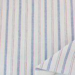 Load image into Gallery viewer, Red &amp; Blue on White Ticking Stripe Cotton Linen | Designer Deadstock
