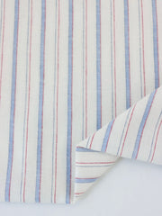 Load image into Gallery viewer, Red &amp; Blue on White Ticking Stripe Cotton Linen | Designer Deadstock