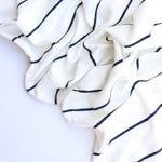 Load image into Gallery viewer, Navy Single Stripe Rayon Spandex Jersey | Made in USA
