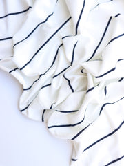 Load image into Gallery viewer, Navy Single Stripe Rayon Spandex Jersey | Made in USA