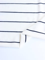 Load image into Gallery viewer, Navy Single Stripe Rayon Spandex Jersey | Made in USA