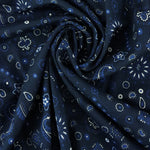 Load image into Gallery viewer, Royal Paisley on Navy Cotton Poplin | Designer Deadstock

