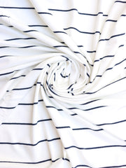 Load image into Gallery viewer, Navy Single Stripe Rayon Spandex Jersey | Made in USA