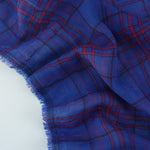 Load image into Gallery viewer, Ruby Plaid on Royal Cotton Double Gauze  | Designer Deadstock
