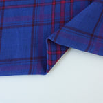Load image into Gallery viewer, Ruby Plaid on Royal Cotton Double Gauze  | Designer Deadstock

