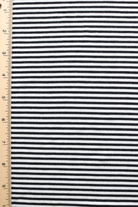 1YD PRECUT; Black & Ivory Mini Stripe Rayon Spandex Jersey