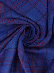 Load image into Gallery viewer, Ruby Plaid on Royal Cotton Double Gauze  | Designer Deadstock