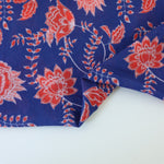 Load image into Gallery viewer, By The Panel | Red, White &amp; Blue Floral &amp; Stripe Rayon Organza

