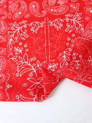 Load image into Gallery viewer, Red Bandana Rayon Challis