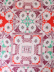 Load image into Gallery viewer, Hot Red/Mint/Boysenberry Boho Rayon Challis