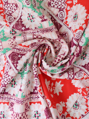 Load image into Gallery viewer, Hot Red/Mint/Boysenberry Boho Rayon Challis