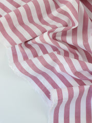 Load image into Gallery viewer, 2YD 25IN REMNANT; Red &amp; White 3/8" Stripe Cotton Shirting | Designer Deadstock