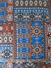 Load image into Gallery viewer, Blue &amp; Orange Boho Patchwork Rayon Challis
