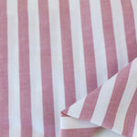 Load image into Gallery viewer, 2YD 25IN REMNANT; Red &amp; White 3/8" Stripe Cotton Shirting | Designer Deadstock
