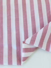 Load image into Gallery viewer, 2YD 25IN REMNANT; Red &amp; White 3/8" Stripe Cotton Shirting | Designer Deadstock