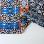 Load image into Gallery viewer, Blue &amp; Orange Boho Patchwork Rayon Challis
