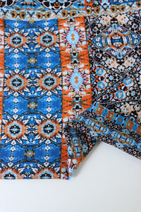 Blue & Orange Boho Patchwork Rayon Challis