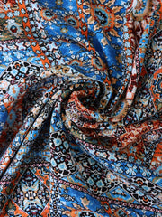 Load image into Gallery viewer, Blue &amp; Orange Boho Patchwork Rayon Challis