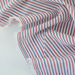 Load image into Gallery viewer, Red, White &amp; Blue Mini Stripe Cotton Shirting | Designer Deadstock
