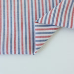 Load image into Gallery viewer, Red, White &amp; Blue Mini Stripe Cotton Shirting | Designer Deadstock
