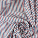 Load image into Gallery viewer, Red, White &amp; Blue Mini Stripe Cotton Shirting | Designer Deadstock
