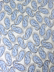 Load image into Gallery viewer, Cobalt Paisley on White Rayon Challis