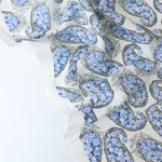 Load image into Gallery viewer, Cobalt Paisley on White Rayon Challis
