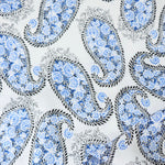 Load image into Gallery viewer, Cobalt Paisley on White Rayon Challis
