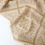 Load image into Gallery viewer, 1YD 33IN REMNANT; Square Paisley on Beige Rayon Challis
