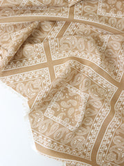 Load image into Gallery viewer, Square Paisley on Beige Rayon Challis