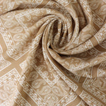 Load image into Gallery viewer, 1YD 33IN REMNANT; Square Paisley on Beige Rayon Challis
