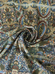 Load image into Gallery viewer, Olive Boho Stripe Rayon Challis