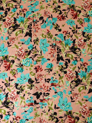 Load image into Gallery viewer, Shae Floral on Peachy Pink Rayon Challis