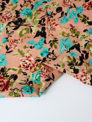 Load image into Gallery viewer, Shae Floral on Peachy Pink Rayon Challis