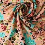 Load image into Gallery viewer, Shae Floral on Peachy Pink Rayon Challis
