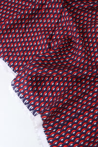 Red, White & Navy Shapes Rayon Challis