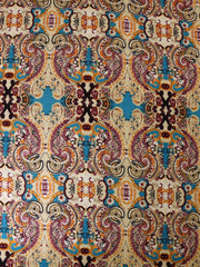 Load image into Gallery viewer, Brilliant Blue &amp; Beige Boho Rayon Challis