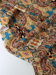Load image into Gallery viewer, Brilliant Blue &amp; Beige Boho Rayon Challis