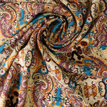 Load image into Gallery viewer, Brilliant Blue &amp; Beige Boho Rayon Challis
