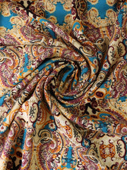 Load image into Gallery viewer, Brilliant Blue &amp; Beige Boho Rayon Challis