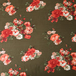 Load image into Gallery viewer, Pippa Floral on Olive Rayon Challis
