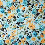 Load image into Gallery viewer, Shae Floral on Aqua Rayon Challis
